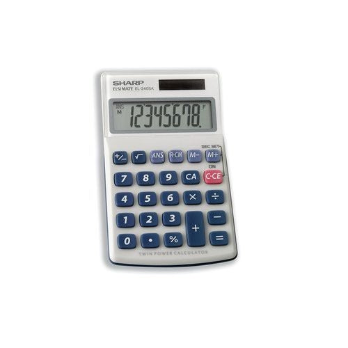 Sharp Silver 8-Digit Hand Held Pocket Calculator