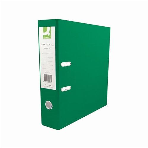 Q-Connect 70mm Lever Arch File Polypropylene A4 Green (Pack of 10)