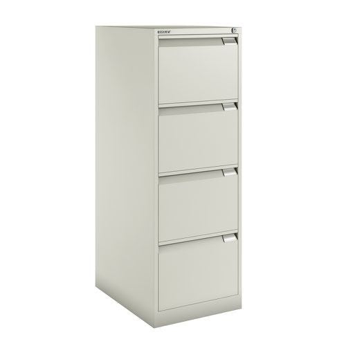 Bisley 4 Drawer Filing Cabinet Lockable 470x622x1321mm Goose Grey