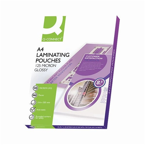 Q-Connect A4 Laminating Pouch 125x2 Micron (Pack of 100)