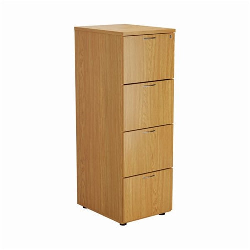 First 4 Drawer Filing Cabinet 464x600x1365mm Nova Oak