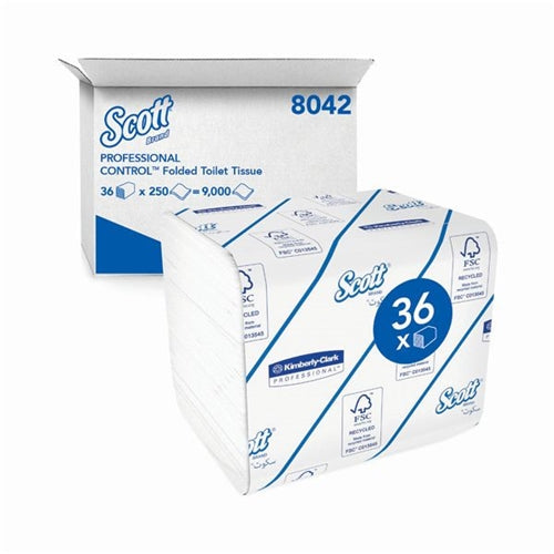 Scott Toilet Tissue Refills 250 Sheets Bulk (Pack of 36)