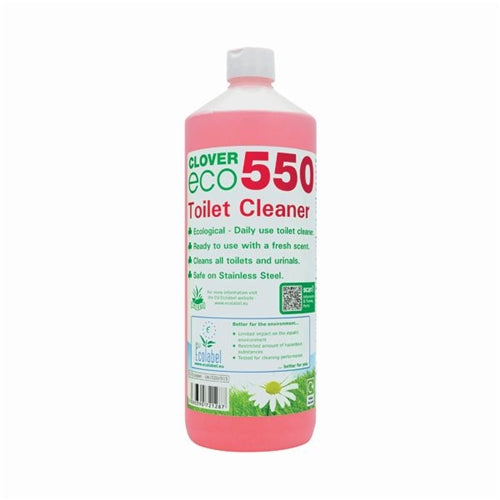 Clover ECO 550 Toilet Cleaner 1 Litre (Pack of 12)