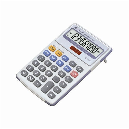 Sharp White and Grey 10-Digit Semi-Desktop Calculator