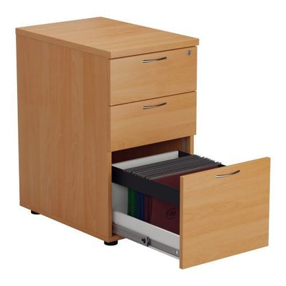 First 3 Drawer Desk High Pedestal 404x600x730mm Beech