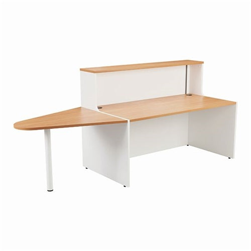 Jemini Reception Unit with Extension 1400x800x740mm Beech/White