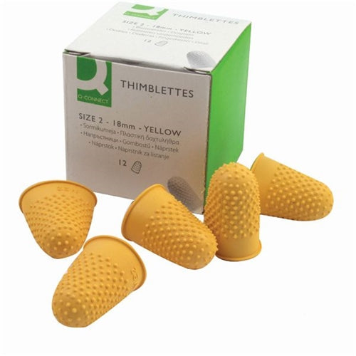 Q-Connect Thimblettes Size 2 Yellow (Pack of 12)