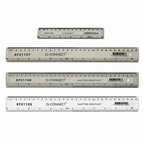 Q-Connect Clear 150mm/15cm/6inch Ruler