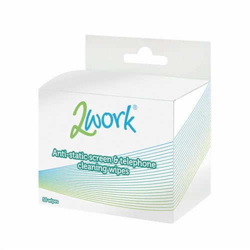 2Work Anti-Static Screen and Telephone Wipes (Pack of 50)