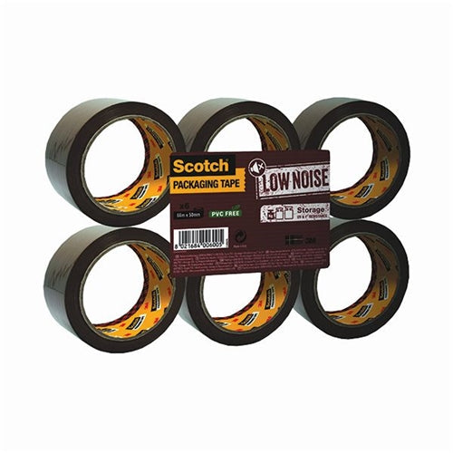 Scotch Packaging Tape Low Noise 48mmx66m Brown (Pack of 6)