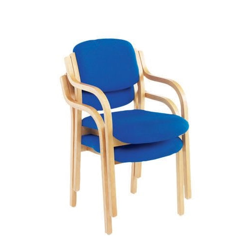 Jemini Wood Frame Chair with Arms 700x700x850mm Blue