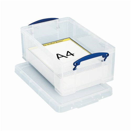 Really Useful 9L Storage Box With Lid and Clip Lock Handles Clear