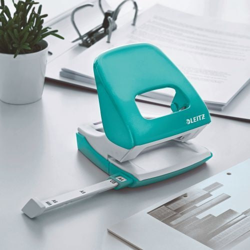 Leitz NeXXt WOW Metal Office Hole Punch 30 sheets Ice Blue