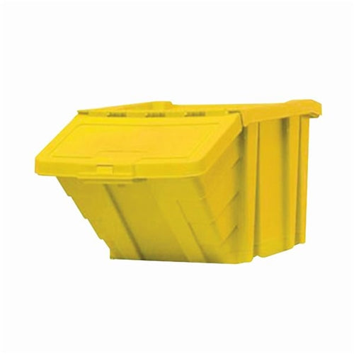 VFM Yellow Heavy Duty Storage Bin With Lid (Dimensions W400 x D635 x H345mm)