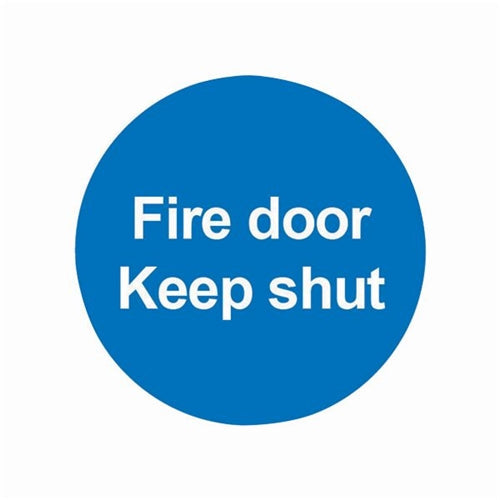 Safety Sign Fire Door Keep Shut 100x100mm PVC