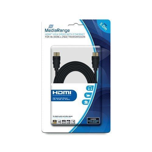 MediaRange HDMI Cable with Ethernet 18Gbit 5M Black