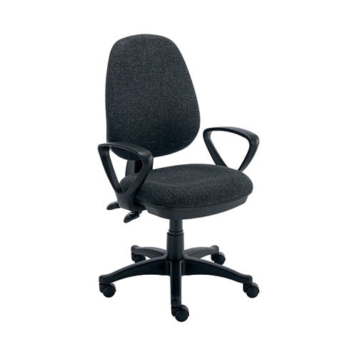 Astin Nesta Operator Chair with Fixed Arms 590x900x1050mm Charcoal