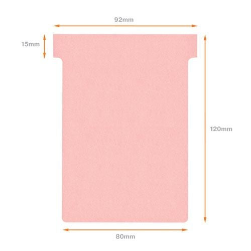 Nobo T-Card Size 3 80 x 120mm Pink (Pack of 100)