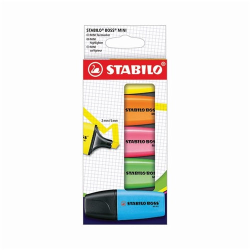 Stabilo Boss Mini Highlighters Card Wallet Assorted (Pack of 5)