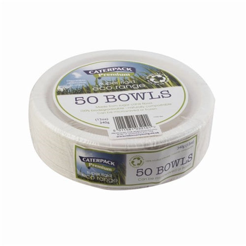 Super Rigid 7 Inch 12oz Biodegradable Bowls (Pack of 50)