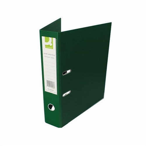 Q-Connect 70mm Lever Arch File Polypropylene Foolscap Green (Pack of 10)