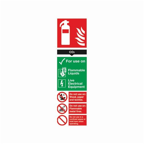 Safety Sign Carbon Dioxide Fire Extinguisher 300x100mm PVC