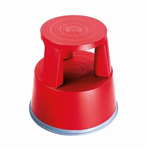 2Work Plastic Step Stool with Non-Slip Rubber Base 430mm Red