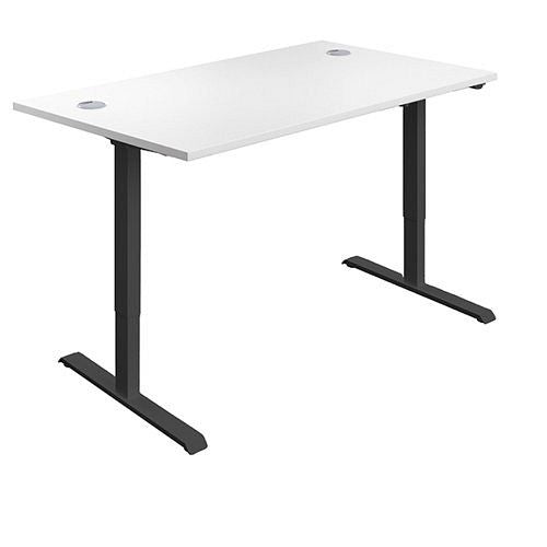 Jemini Economy Single Motor SitStand Desk 1400x800x705-1220mm WhiteBlack