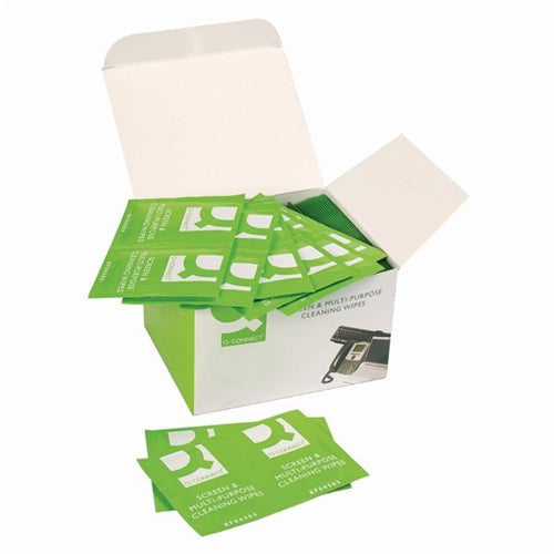 Q-Connect Screen & Multi-Purpose Wipes (Pack of 100)