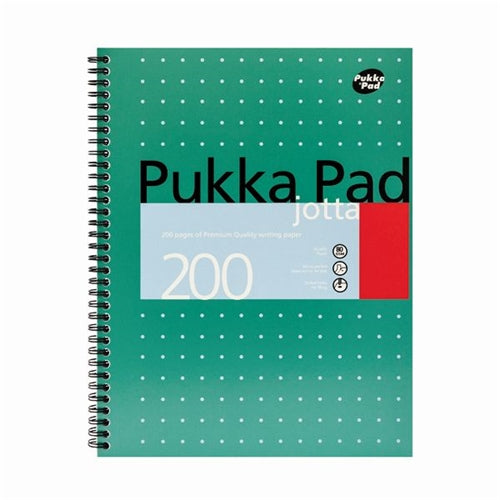 Pukka Pad Ruled Wirebound Metallic Jotta Notebook 200 Pages A4 (Pack of 3)