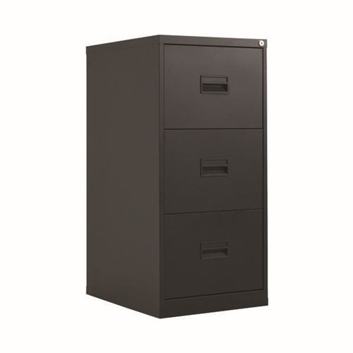 Talos 3 Drawer Filing Cabinet 465x620x1000mm Black