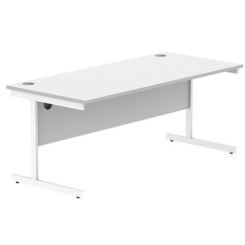 Astin Rectangular Single Upright Cantilever Desk 1800x800x730mm WhiteWhite