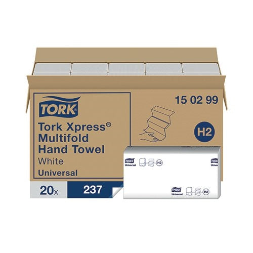 Tork Xpress Multifold Hand Towel Universal H2 20 Sleeves White (Pack of 4740)