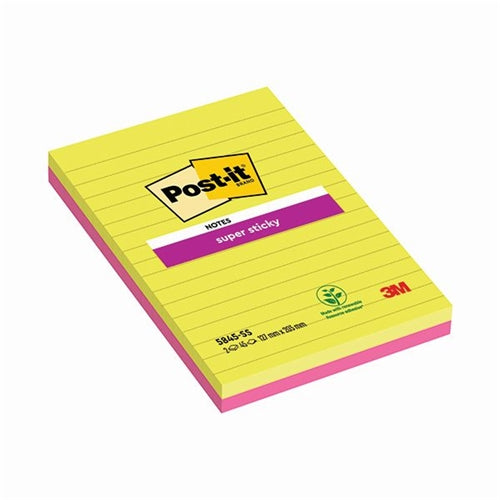 Post-it Notes Super Sticky 127x203mm Ultra (Pack of 2)