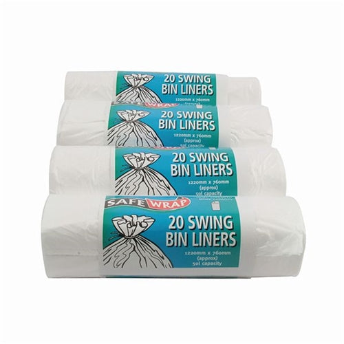 Safewrap Standard Swing Bin Liner White (Pack of 80)