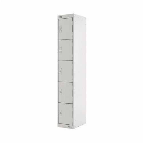 Five Compartment Locker 300x300x1800mm Light Grey Door