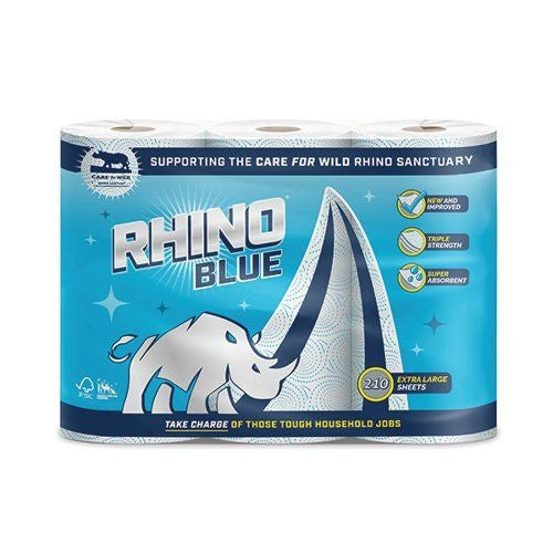 Rhino Kitchen Roll 3-Ply 70 Sheets/Roll White (Pack of 3)