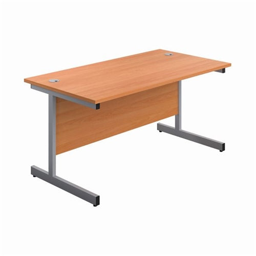 First Rectangular Cantilever Desk 1600x800x730mm BeechSilver