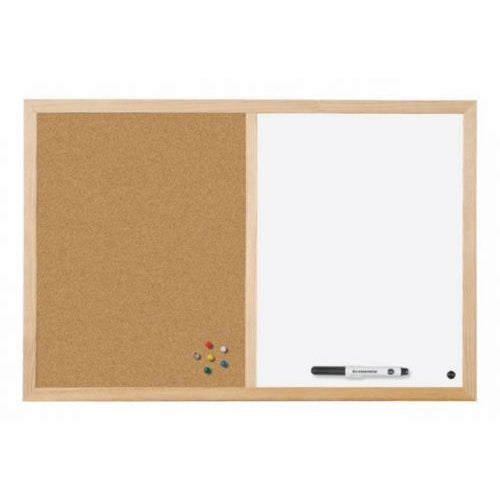 Bi-Office Cork and Drywipe Combination Board 900x600mm