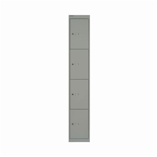 Bisley 4 Door Locker 305x457x1802mm Goose Grey