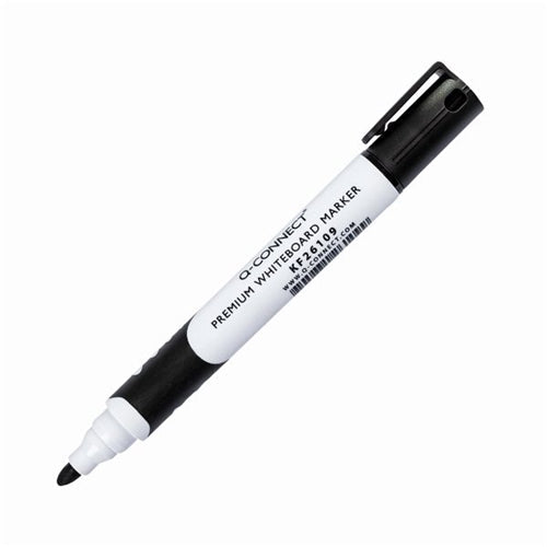 Q-Connect Premium Whiteboard Marker Bullet Tip Black (Pack of 10)