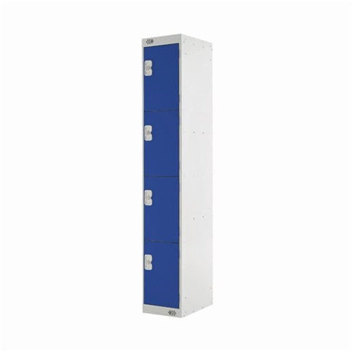 Four Compartment Locker 300x450x1800mm Blue Door