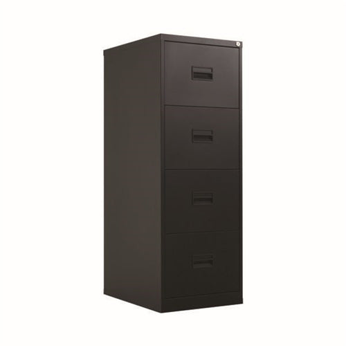 Talos 4 Drawer Filing Cabinet 465x620x1300mm Black