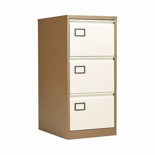 Jemini 3 Drawer Filing Cabinet 470x622x1016mm CoffeeCream