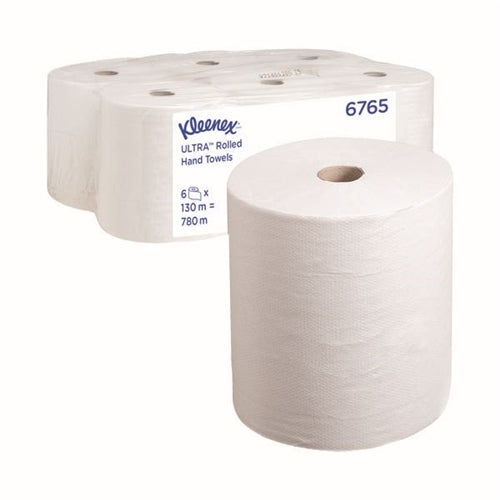 Kleenex 2-Ply Ultra Hand Towel Roll 130m White (Pack of 6)