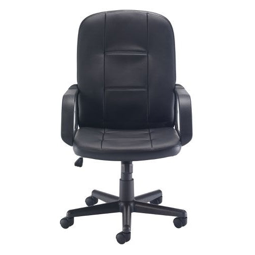 Jemini Jack 2 Executive Swivel Chair with Fixed Arms 620x600x1020-1135mm Polyurethane Black