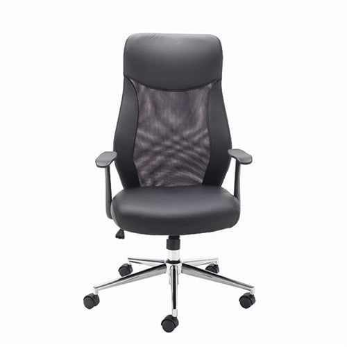 First High Back Operators Chair Mesh Back Black