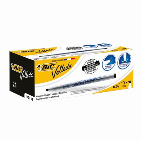 Bic Velleda 1721 Whiteboard Marker Fine Black (Pack of 24)