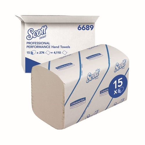 Scott Control 1-Ply Hand Towels Interfold 304 Sheets White (Pack of 15)