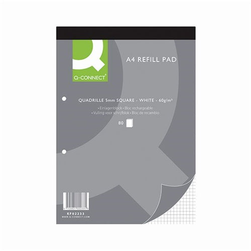 Q-Connect Quadrille Ruled Head Bound Refill Pad 160 Pages A4 (Pack of 10)